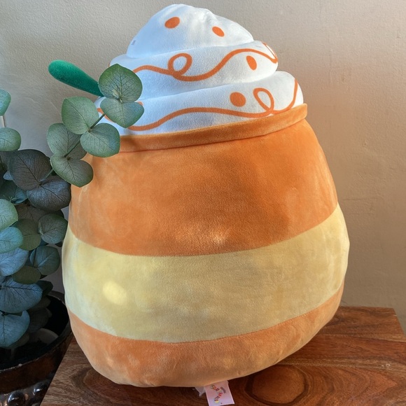 Cute Orange White Pumpkin Spice Latte Original Squishmellows Plush Fall Large - Picture 4 of 5